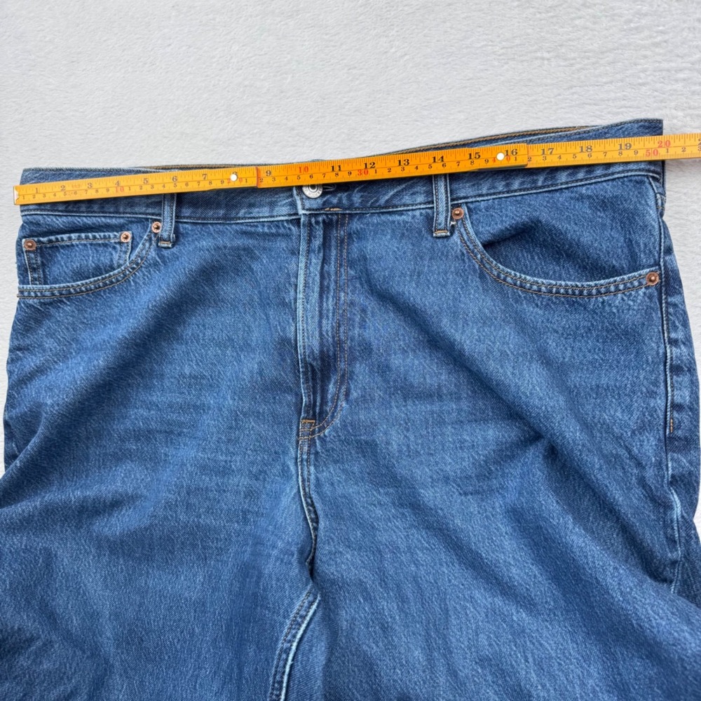 Abercrombie & Fitch The Crop Wide Leg Jeans Womens 33/16L Blue High Rise Denim - Picture 7 of 12